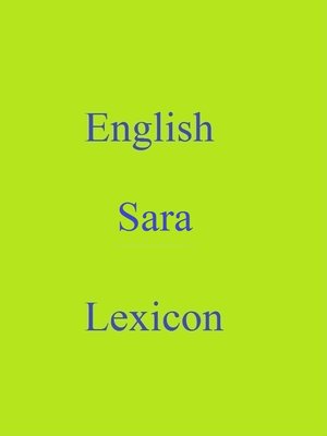 cover image of English Sara Lexicon
